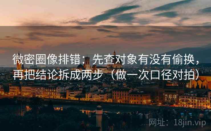 微密圈像排错：先查对象有没有偷换，再把结论拆成两步（做一次口径对拍）