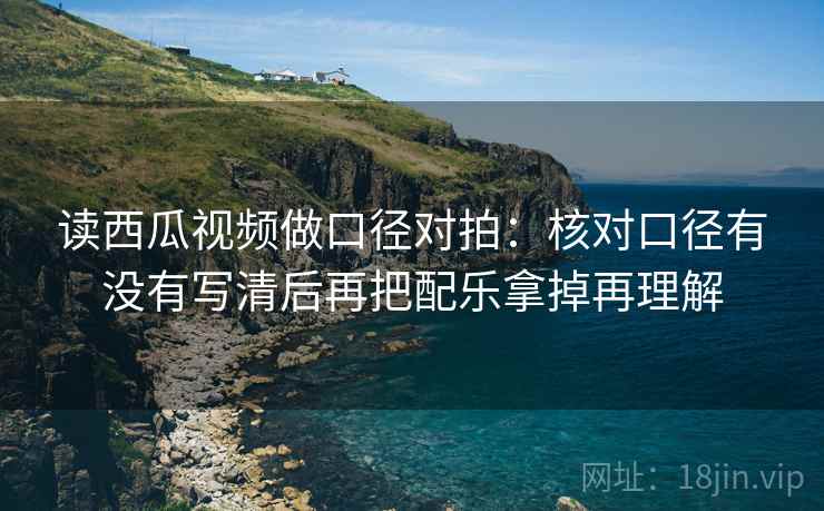 读西瓜视频做口径对拍：核对口径有没有写清后再把配乐拿掉再理解