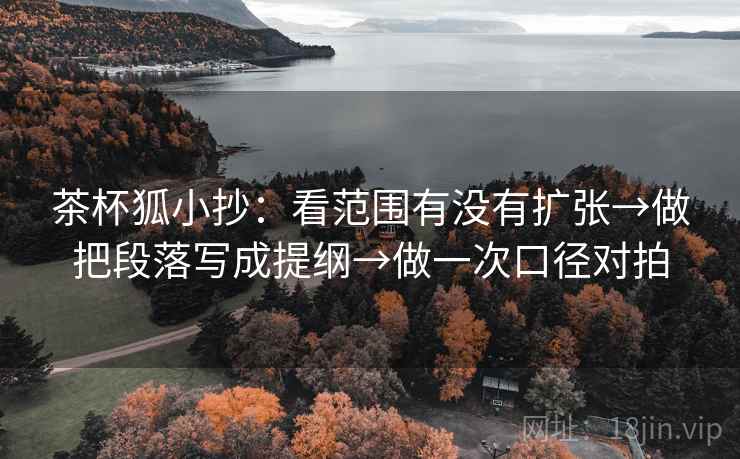 茶杯狐小抄：看范围有没有扩张→做把段落写成提纲→做一次口径对拍