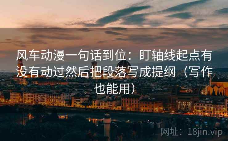 风车动漫一句话到位：盯轴线起点有没有动过然后把段落写成提纲（写作也能用）